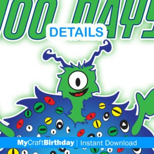 100 Days of School, 100 Eyed Monster, 100 Eyes, Monster Shirt Design Copy