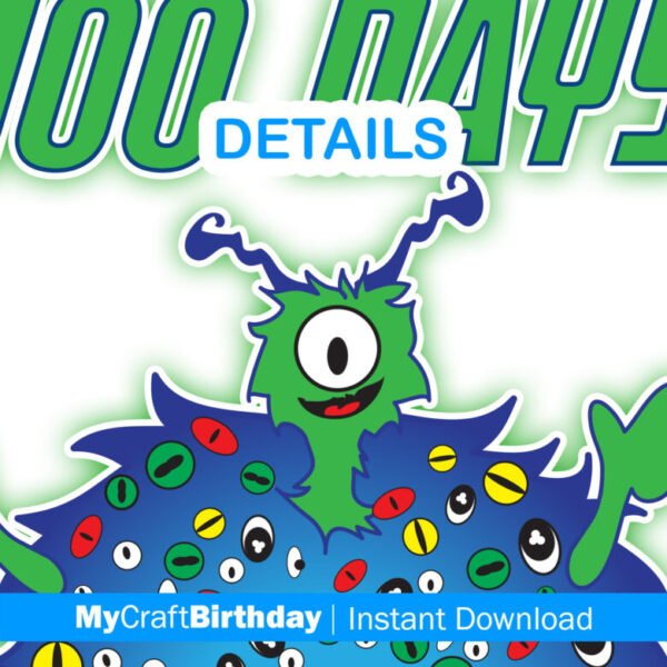 100 Days of School, 100 Eyed Monster, 100 Eyes, Monster Shirt Design Copy