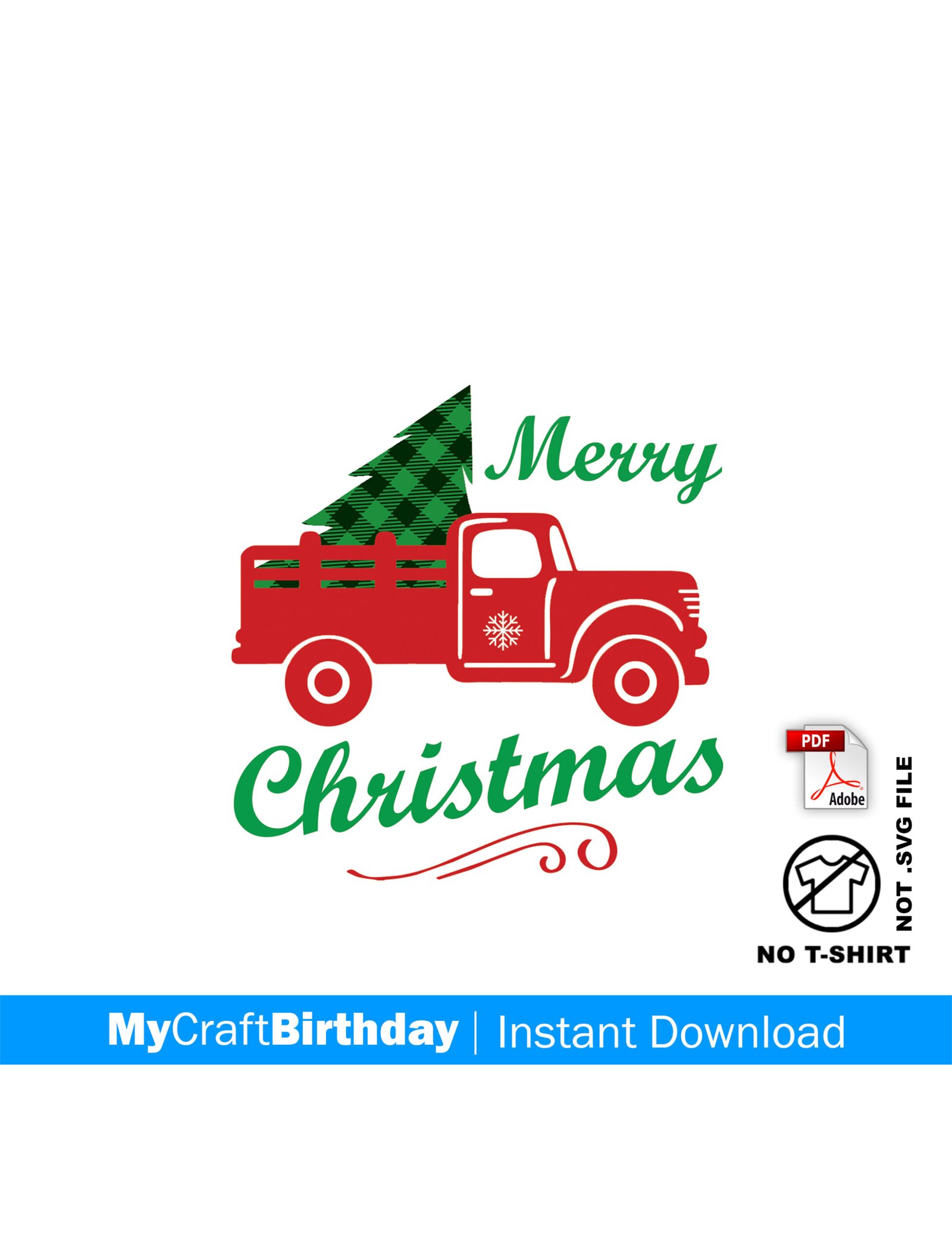 Christmas Tree Truck Shirt Design, DIY Iron-On, Christmas PJs