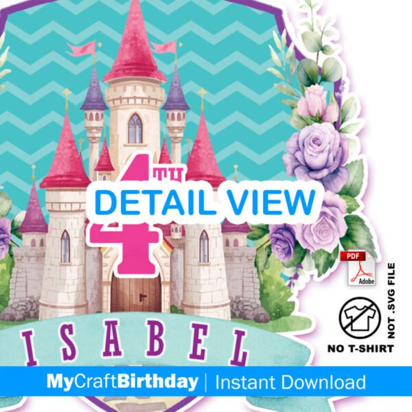 Fairytale Princess Birthday Design. My 1st, 2nd, 3rd, 4th, Custom Princess Castle Shirt Design