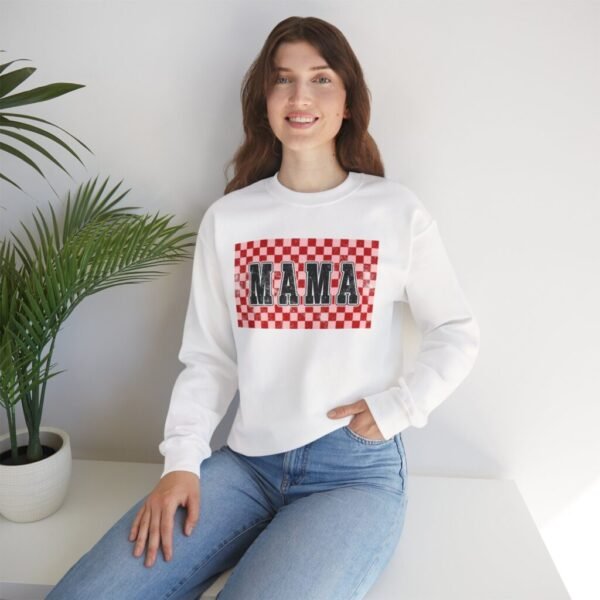 Checkered MAMA Crewneck – Red and Pink Checkered